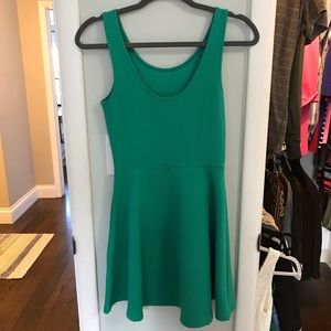 Green fit and flare dress